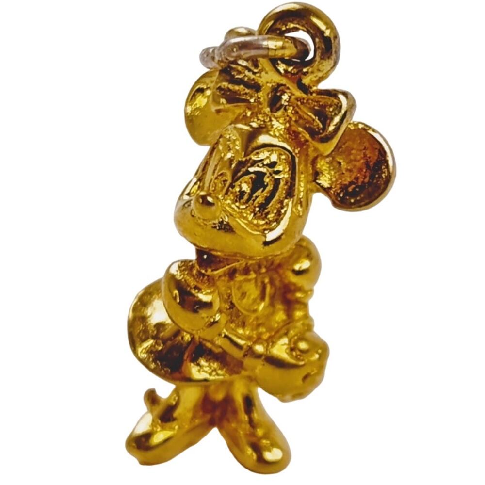DLR Walt Disney Productions Minnie Mouse VTG Gold Pendant